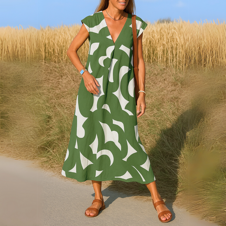 V-Neck Flowing Dress