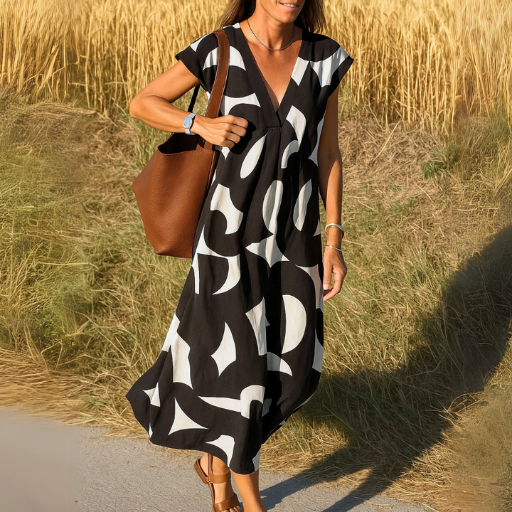 V-Neck Flowing Dress