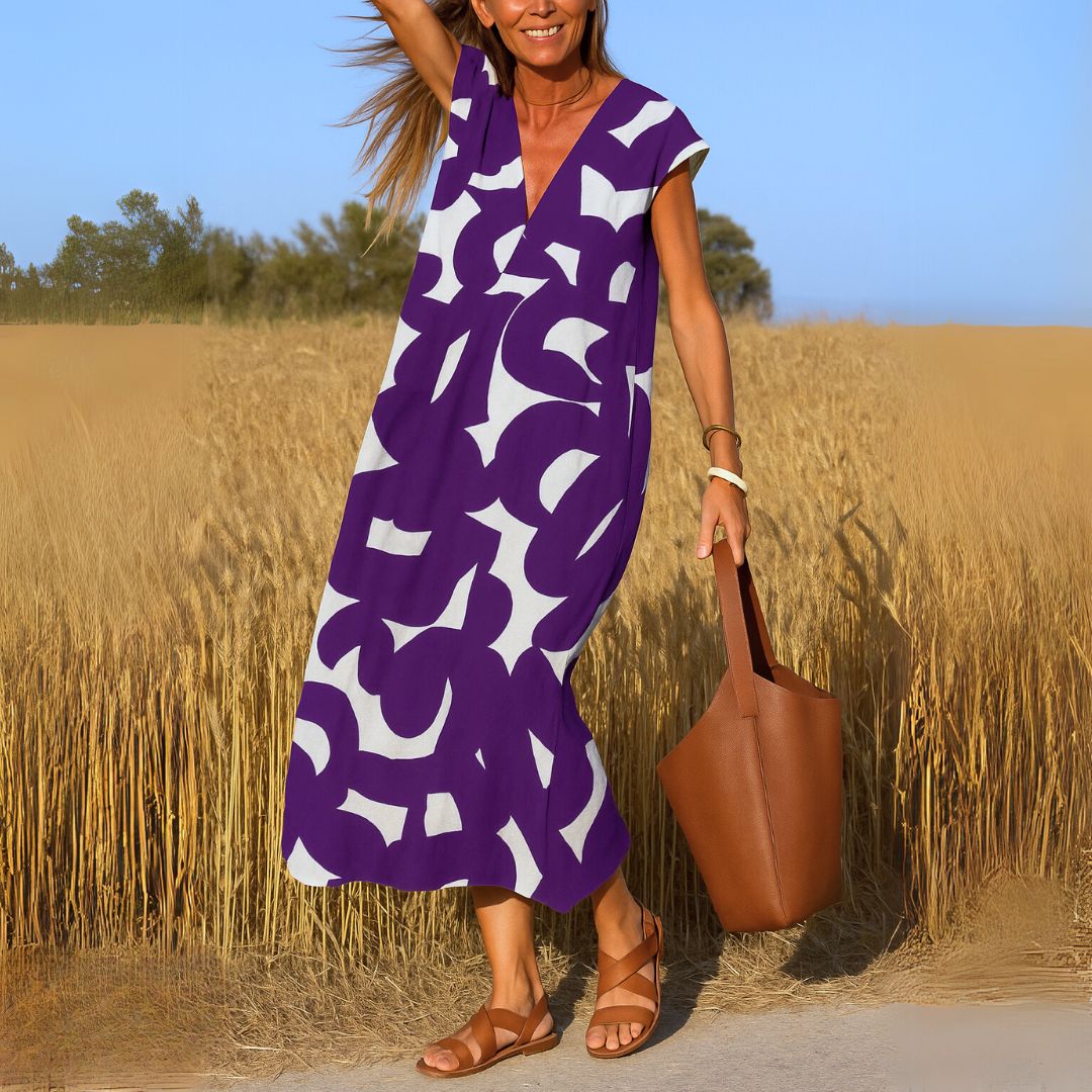 V-Neck Flowing Dress